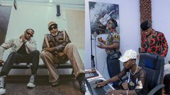 Photos of Koffi Olomide and Diamond Platnumz in Studio