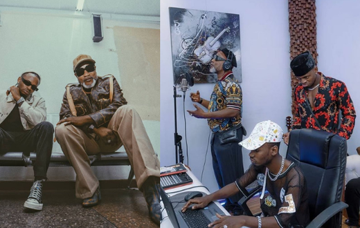 Photos of Koffi Olomide and Diamond Platnumz in Studio