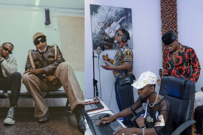 Photos of Koffi Olomide and Diamond Platnumz in Studio