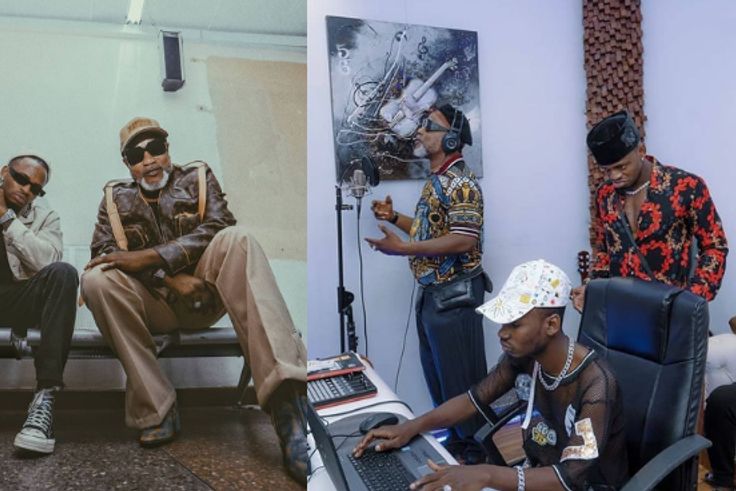 Photos of Koffi Olomide and Diamond Platnumz in Studio