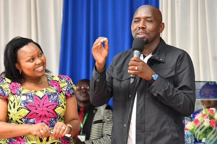 Elgeyo Marakwet Senator Kipchumba Murkomen and Senator Millicent Omanga