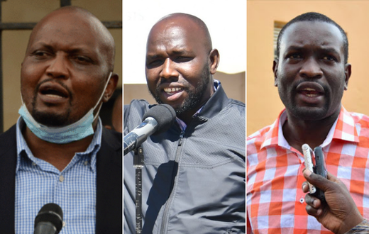 Gatundu South MP Moses Kuria, Elgeyo Marakwet Senator Kipchumba Murkomen and ODM Secretary-General Edwin Sifuna