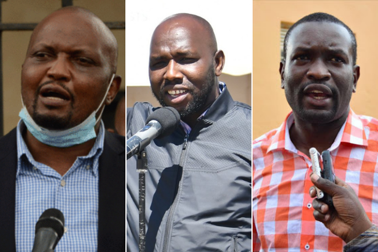 Gatundu South MP Moses Kuria, Elgeyo Marakwet Senator Kipchumba Murkomen and ODM Secretary-General Edwin Sifuna