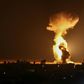 Smoke and flames rise after Israeli war planes carried out airstrikes on the southern Gaza Strip city of Rafah on August 12