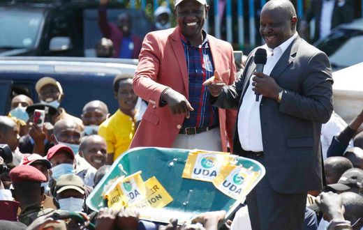 Deputy President William Ruto with former Bomet Governor Isaac Rutto
