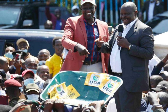 Deputy President William Ruto with former Bomet Governor Isaac Rutto
