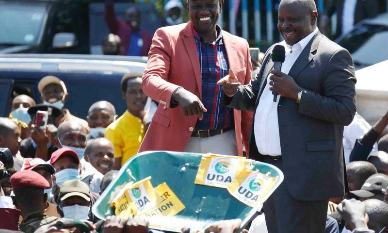Deputy President William Ruto with former Bomet Governor Isaac Rutto