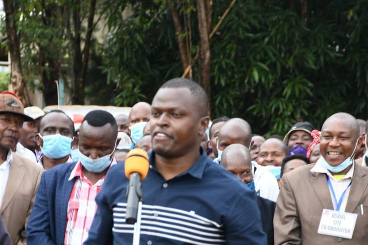 Kiharu MP Ndindi Nyoro during funeral at Kangema where he was heckled