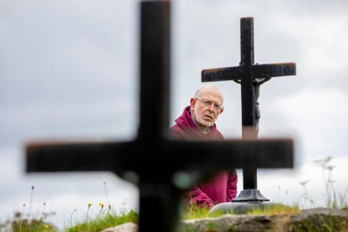 Father Laurence Flynn has been holding vigil at Lough Derg since lockdown began