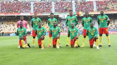 Hosts Cameroon pose before beating Zimbabwe in the opening match of the African Nations Championship in Yaounde.