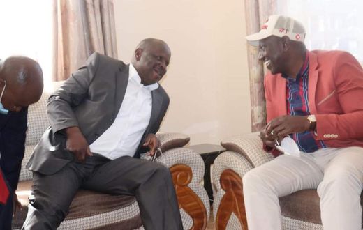 Deputy President William Ruto with former Bomet Governor Isaac Rutto