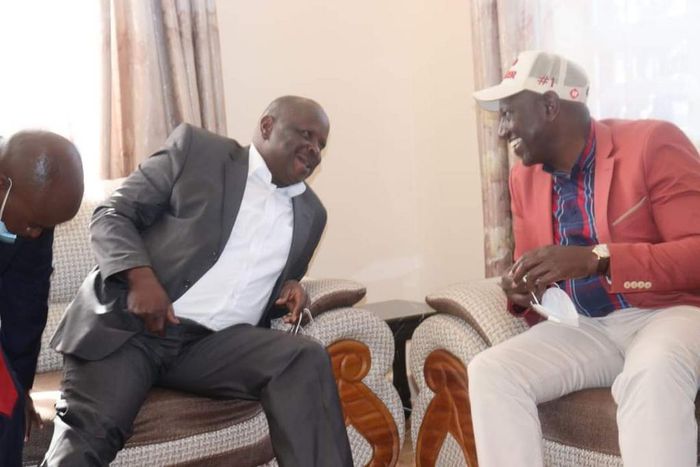 Deputy President William Ruto with former Bomet Governor Isaac Rutto