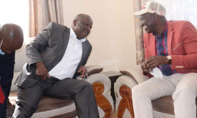 Deputy President William Ruto with former Bomet Governor Isaac Rutto