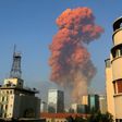 The blast in Beirut's port area sent a huge plume of smoke into the sky