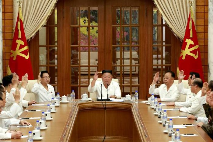 Kim presided over a meeting Tuesday of a top committee of the ruling Workers' Party, the official KCNA news agency reported