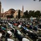 Muslims gathered outside the Hagia Sophia on Friday to celebrate the court decision that cleared the way to converting it back to a mosque