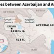 Map of Azerbaijan and  Armenia locating the Armenian province of Tavush where   border clashes have occurred