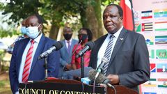 Council of Governors Chairperson Wycliffe Oparanya accompanied by Vihiga Governor Wilberforce Otichilo