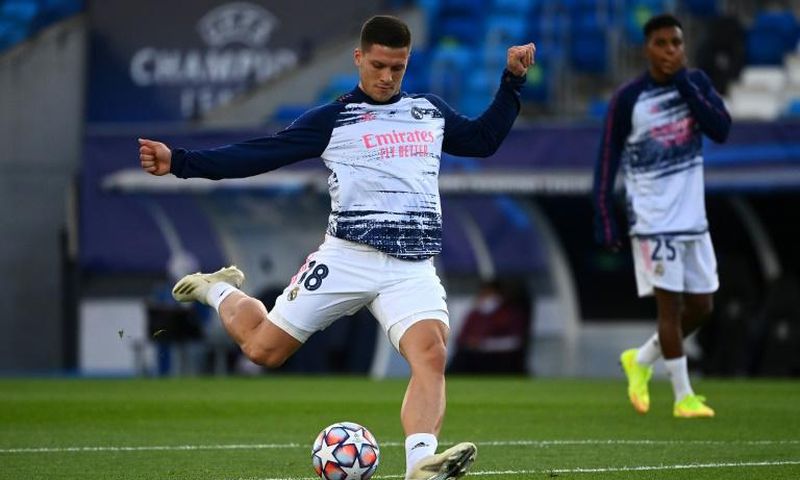 Real Madrid's Serbian forward Luka Jovic is making a surprise Bundesliga return