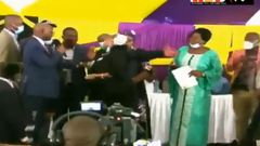 Senator Millicent Omanga during commotion at a funeral on February 1, 2021