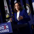 Democratic presidential hopeful Joe Biden listens as his VP pick Kamala Harris rolled out their campaign in Delaware, saying everything is 'on the line'