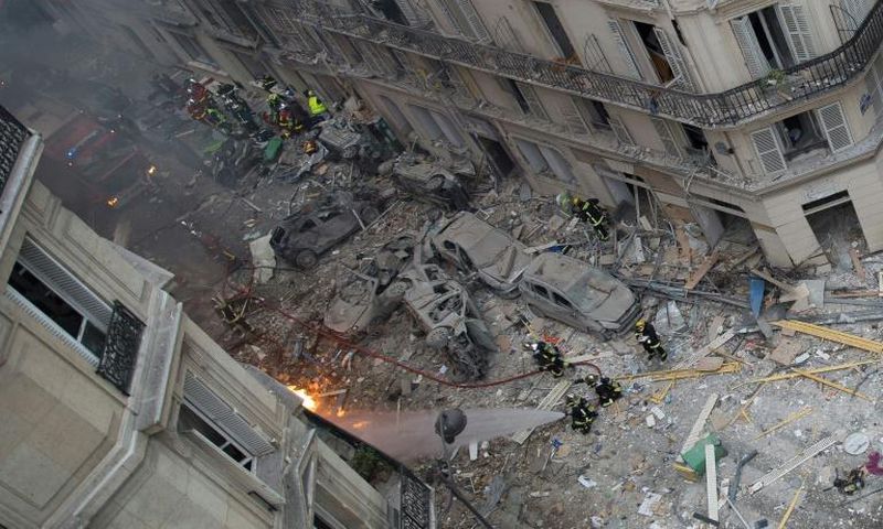 The scene resembled a war zone