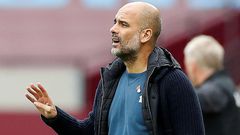 Long way to go: Manchester City manager Pep Guardiola played down the importance of Sunday's clash with Liverpool