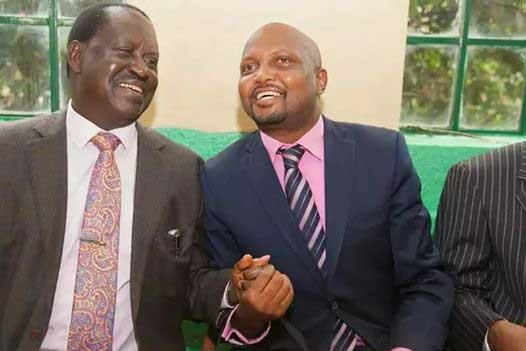 Moses Kuria and ODM Party Leader Raila Odinga