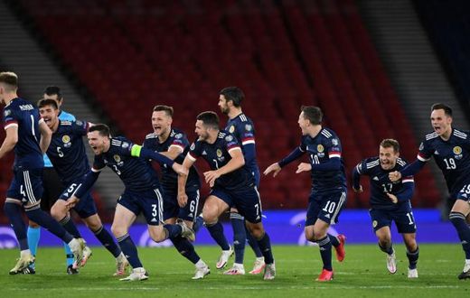 Spot on: Scotland won their first ever penalty shootout to beat Israel