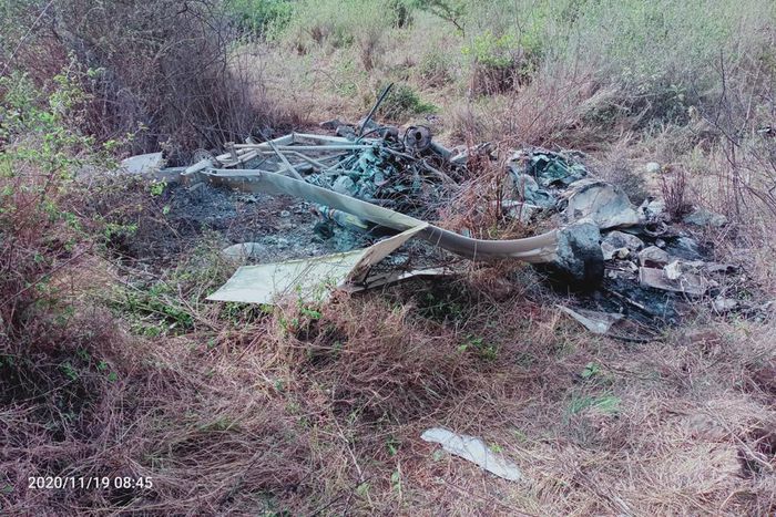 KWS gyrocopter crashes and burns in Isinya, Kajiado County
