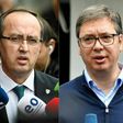 Kosovo Prime Minister Avdullah Hoti (L) and Serbian President Aleksandar Vucic (R) will meet at the White House in Washington to discuss economic cooperation