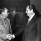 Chinese leader Mao Zedong and President Richard Nixon hold a historic meeting on February 22, 1972