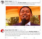Twitter users speculate on Machakos Senator Boniface Kabaka's well-being
