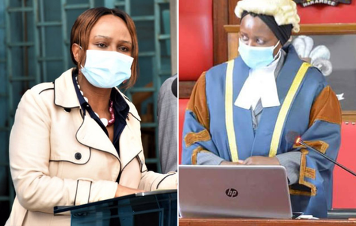 Health CAS Mercy Mwangangi and her mother, Machakos Speaker Florence Muoki Mwangangi
