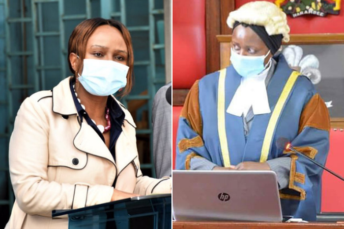 Health CAS Mercy Mwangangi and her mother, Machakos Speaker Florence Muoki Mwangangi