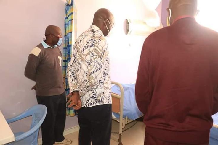 Bungoma Deputy Governor Charles Ngome (white patterned shirt) during a past hospital visit