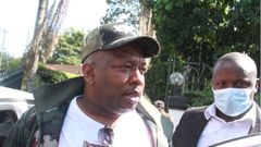 Nairobi Governor Mike Sonko after police disrupted his press conference at Lavington, Nairobi