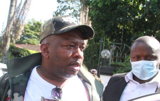 Nairobi Governor Mike Sonko after police disrupted his press conference at Lavington, Nairobi