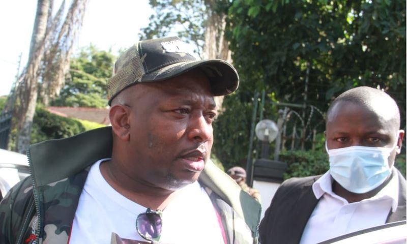 Nairobi Governor Mike Sonko after police disrupted his press conference at Lavington, Nairobi