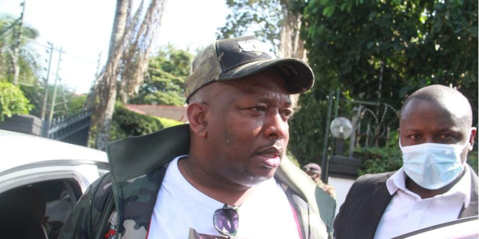 Nairobi Governor Mike Sonko after police disrupted his press conference at Lavington, Nairobi