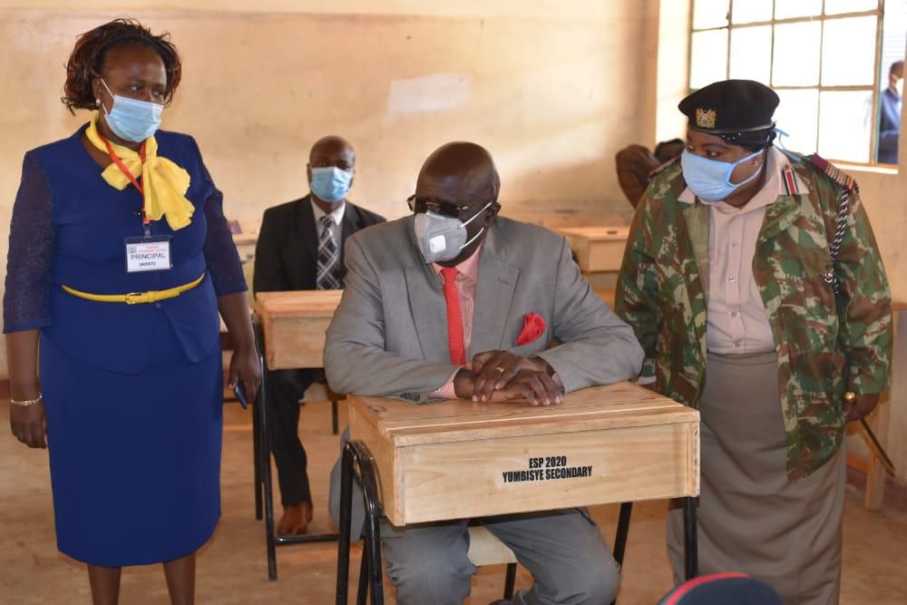 Education CS George Magoha during a past visit to a secondary school
