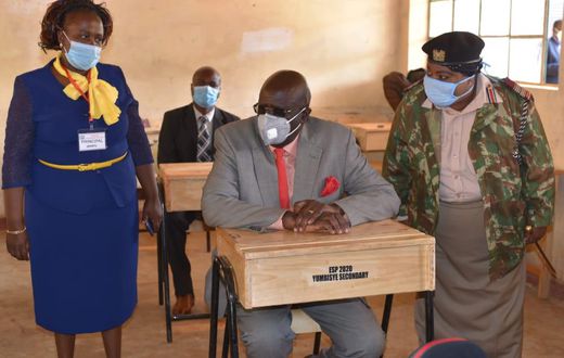 Education CS George Magoha during a past visit to a secondary school