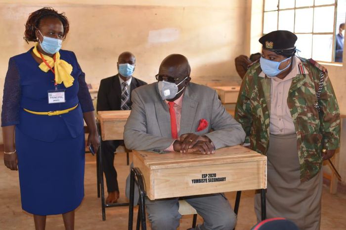 Education CS George Magoha during a past visit to a secondary school