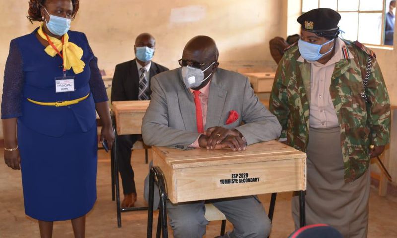 Education CS George Magoha during a past visit to a secondary school