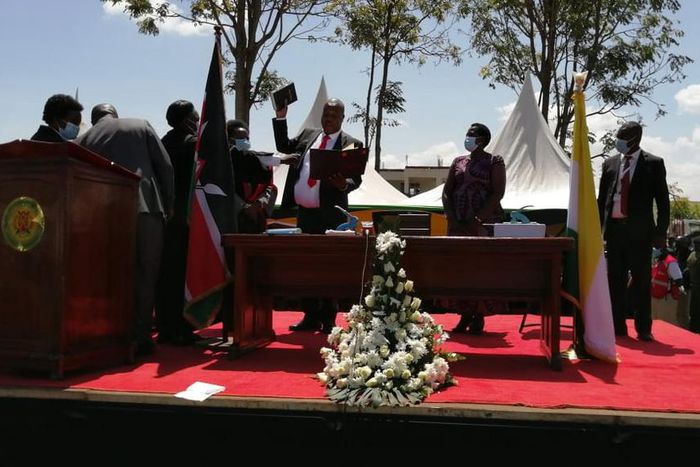 Amos Nyaribo sworn in as Nyamira Governor
