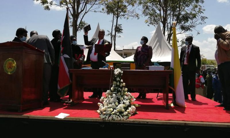 Amos Nyaribo sworn in as Nyamira Governor