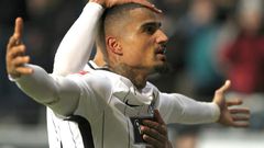 Kevin-Prince Boateng, pictured in February 2018, during his season at Eintracht Frankfurt.