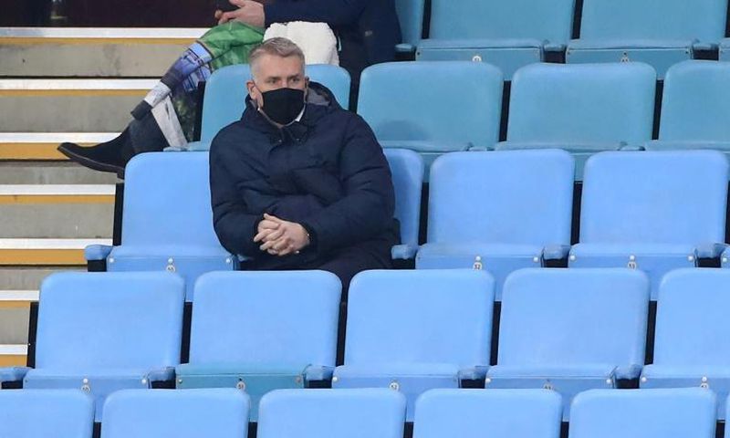 Touchline ban - Aston Villa manager Dean Smith watches the stands during his side's match against Newcastle on Saturday
