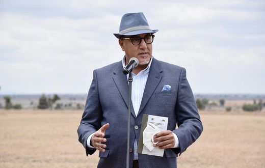 Tourism CS Najib Balala when he received documents to expand Nairobi National Park