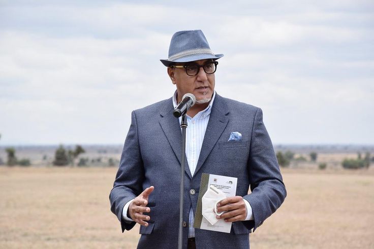 Tourism CS Najib Balala when he received documents to expand Nairobi National Park